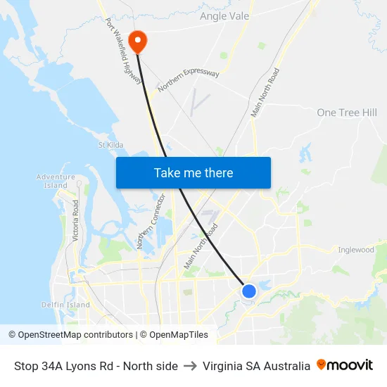 Stop 34A Lyons Rd - North side to Virginia SA Australia map