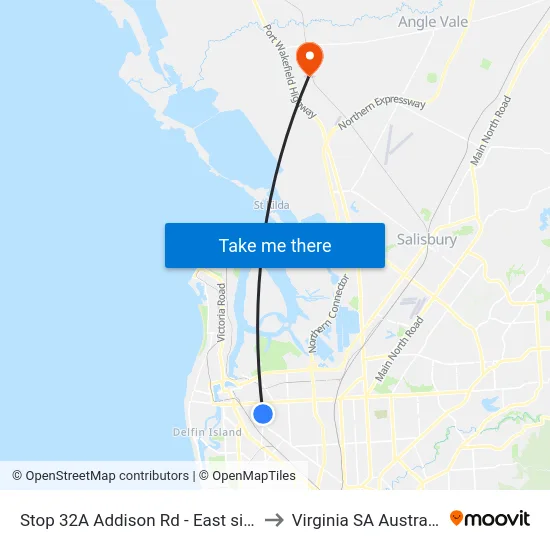 Stop 32A Addison Rd - East side to Virginia SA Australia map