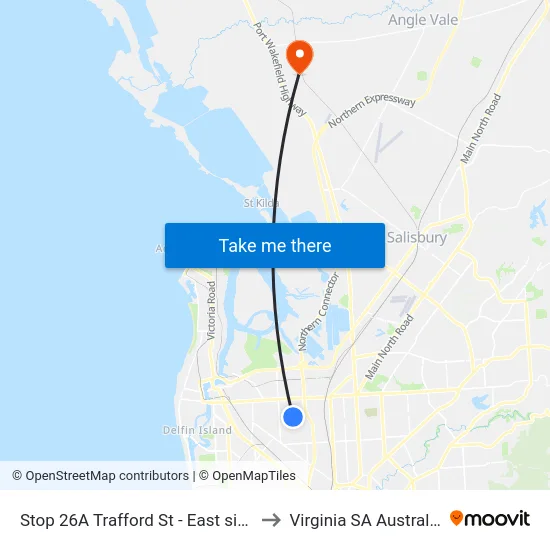 Stop 26A Trafford St - East side to Virginia SA Australia map