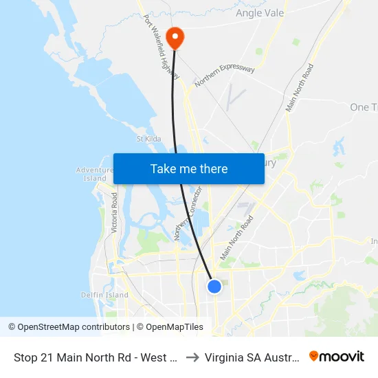 Stop 21 Main North Rd - West side to Virginia SA Australia map