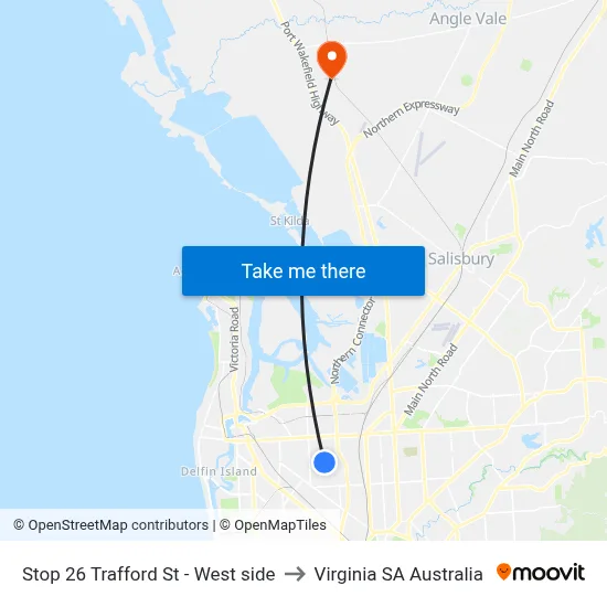 Stop 26 Trafford St - West side to Virginia SA Australia map