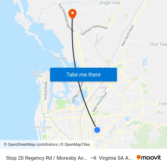 Stop 20 Regency Rd / Moresby Ave - South side to Virginia SA Australia map