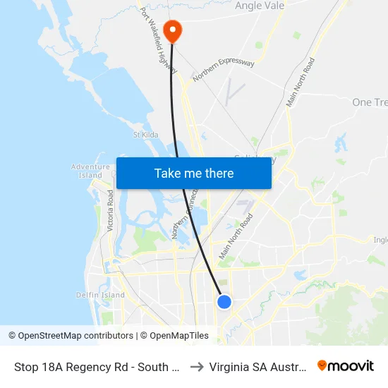 Stop 18A Regency Rd - South side to Virginia SA Australia map