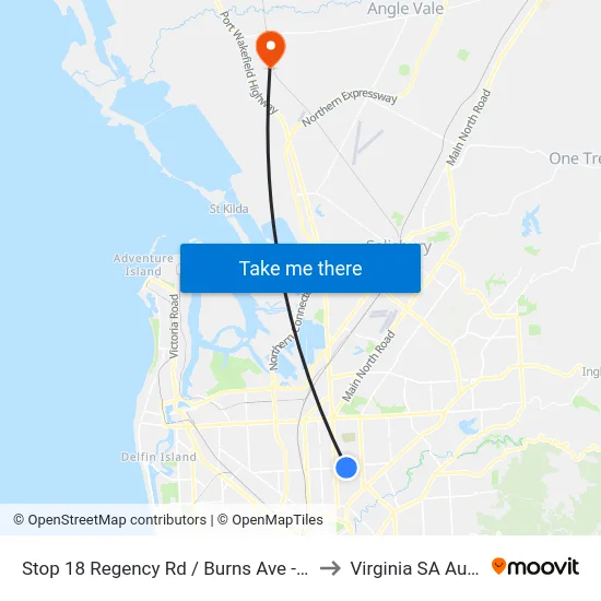 Stop 18 Regency Rd / Burns Ave - South side to Virginia SA Australia map