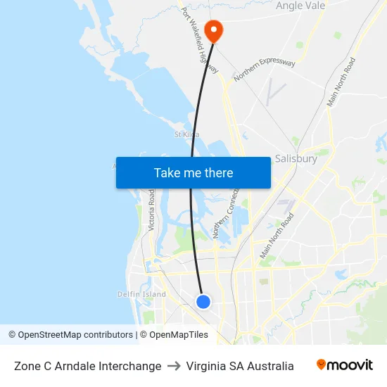 Zone C Arndale Interchange to Virginia SA Australia map