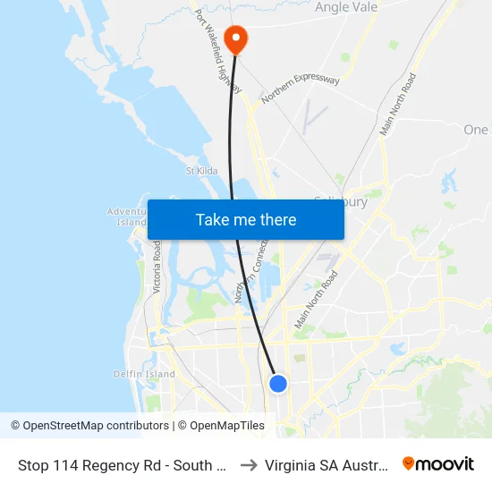 Stop 114 Regency Rd - South side to Virginia SA Australia map