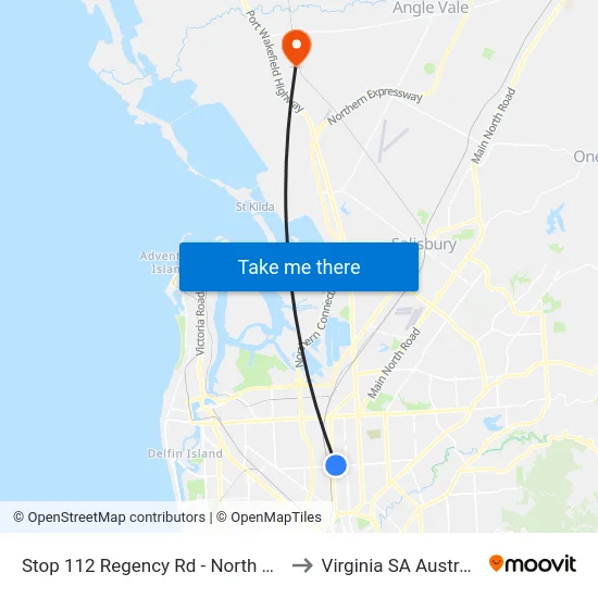 Stop 112 Regency Rd - North side to Virginia SA Australia map