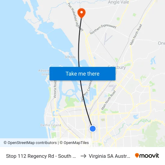Stop 112 Regency Rd - South side to Virginia SA Australia map