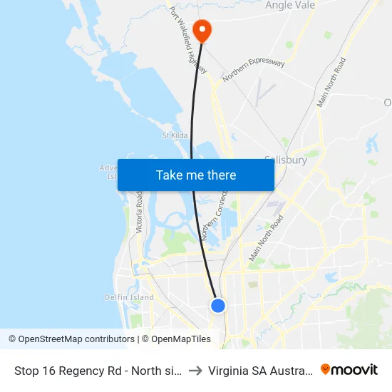 Stop 16 Regency Rd - North side to Virginia SA Australia map