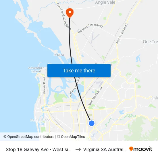 Stop 18 Galway Ave - West side to Virginia SA Australia map