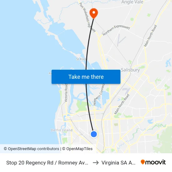 Stop 20 Regency Rd / Romney Ave - North side to Virginia SA Australia map