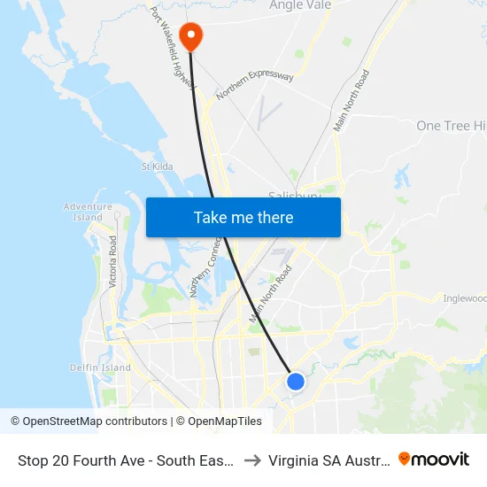 Stop 20 Fourth Ave - South East side to Virginia SA Australia map