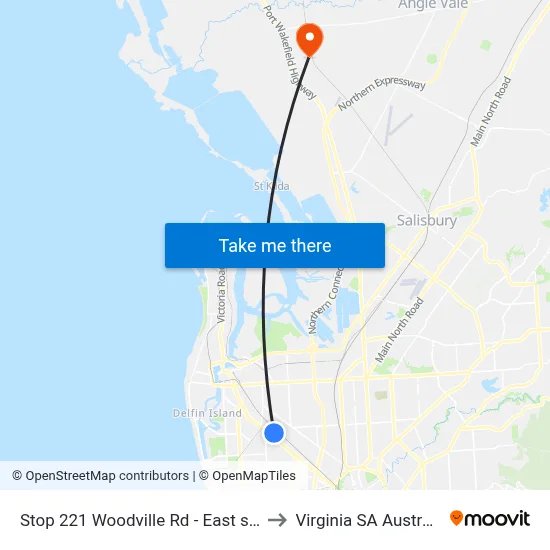 Stop 221 Woodville Rd - East side to Virginia SA Australia map