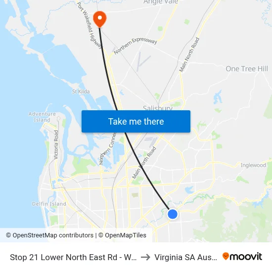 Stop 21 Lower North East Rd - West side to Virginia SA Australia map