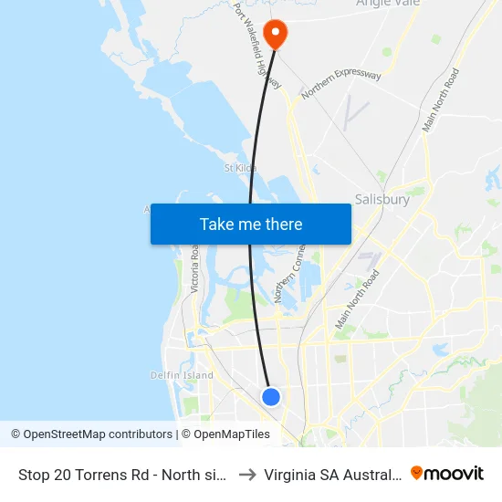Stop 20 Torrens Rd - North side to Virginia SA Australia map