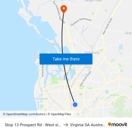Stop 13 Prospect Rd - West side to Virginia SA Australia map