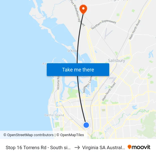 Stop 16 Torrens Rd - South side to Virginia SA Australia map