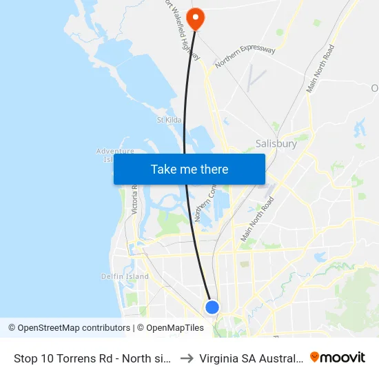 Stop 10 Torrens Rd - North side to Virginia SA Australia map