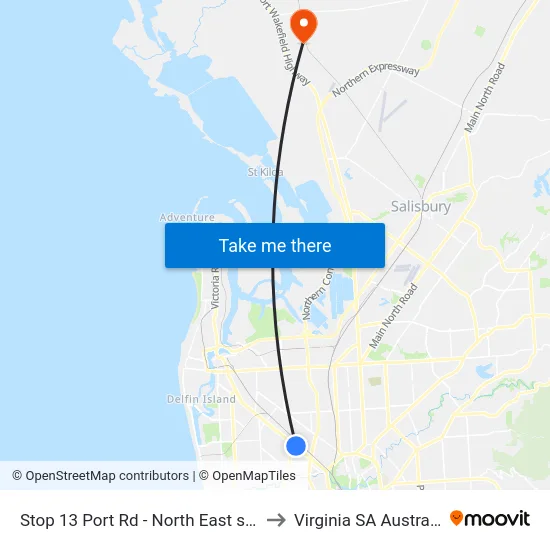 Stop 13 Port Rd - North East side to Virginia SA Australia map