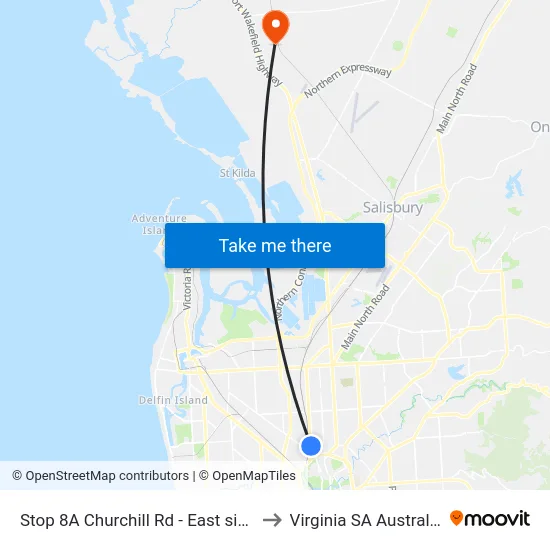 Stop 8A Churchill Rd - East side to Virginia SA Australia map