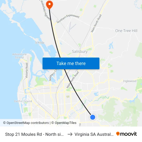 Stop 21 Moules Rd - North side to Virginia SA Australia map