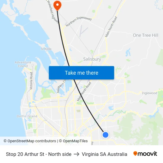 Stop 20 Arthur St - North side to Virginia SA Australia map
