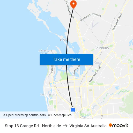 Stop 13 Grange Rd - North side to Virginia SA Australia map