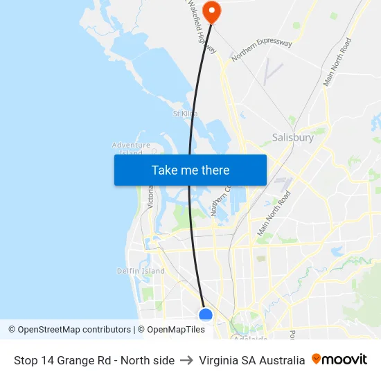 Stop 14 Grange Rd - North side to Virginia SA Australia map