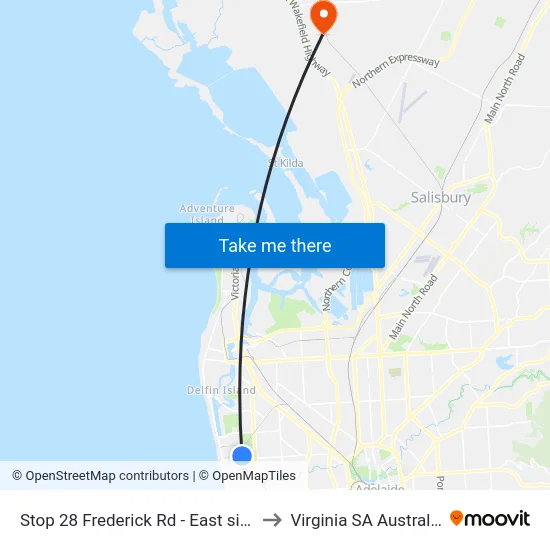 Stop 28 Frederick Rd - East side to Virginia SA Australia map