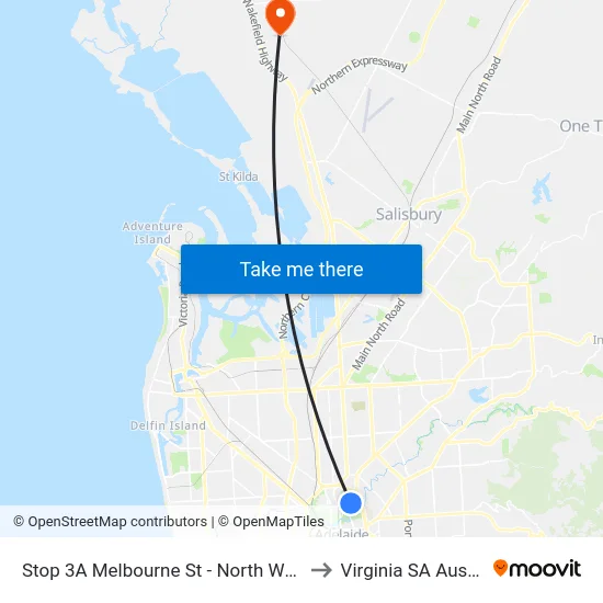 Stop 3A Melbourne St - North West side to Virginia SA Australia map