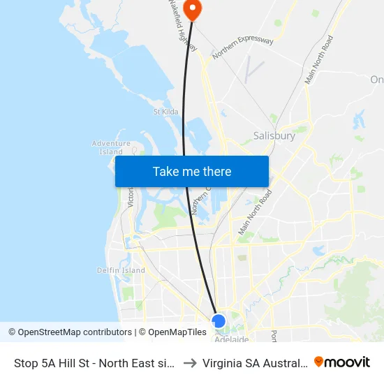 Stop 5A Hill St - North East side to Virginia SA Australia map