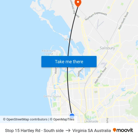 Stop 15 Hartley Rd - South side to Virginia SA Australia map