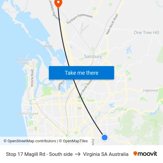Stop 17 Magill Rd - South side to Virginia SA Australia map