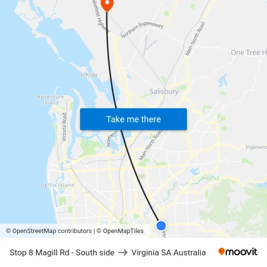 Stop 8 Magill Rd - South side to Virginia SA Australia map