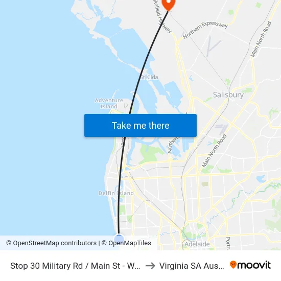 Stop 30 Military Rd / Main St - West side to Virginia SA Australia map