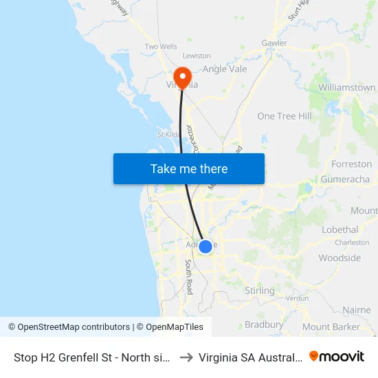 Stop H2 Grenfell St - North side to Virginia SA Australia map