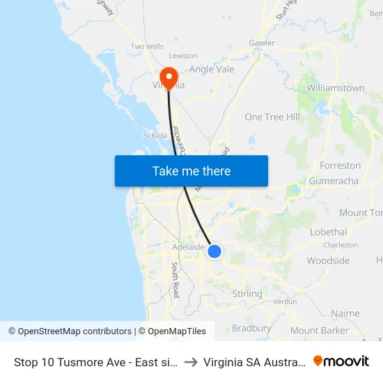 Stop 10 Tusmore Ave - East side to Virginia SA Australia map