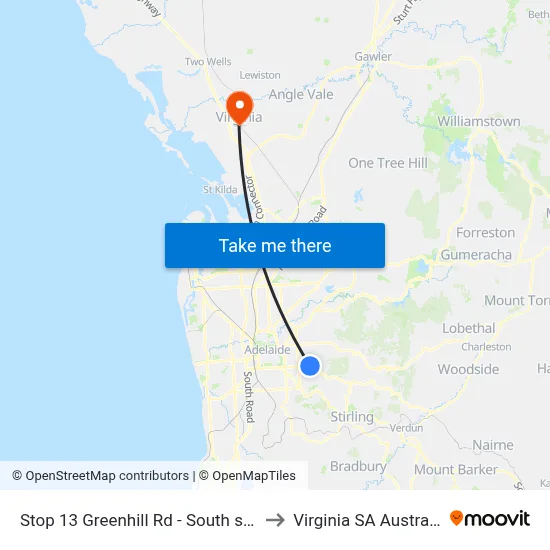 Stop 13 Greenhill Rd - South side to Virginia SA Australia map