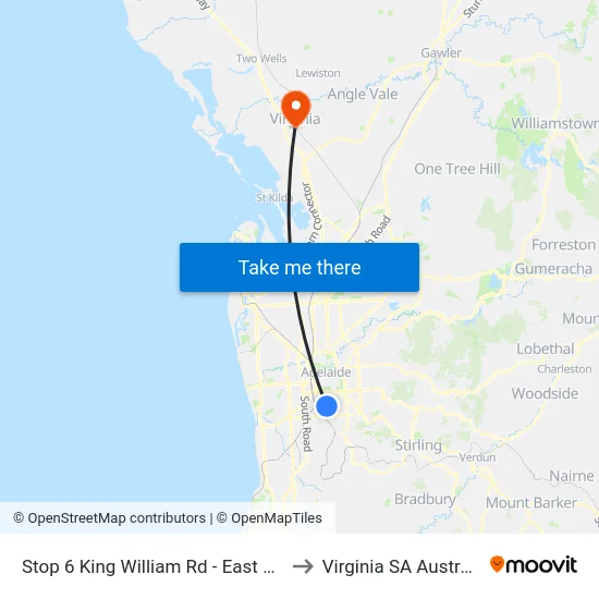 Stop 6 King William Rd - East side to Virginia SA Australia map