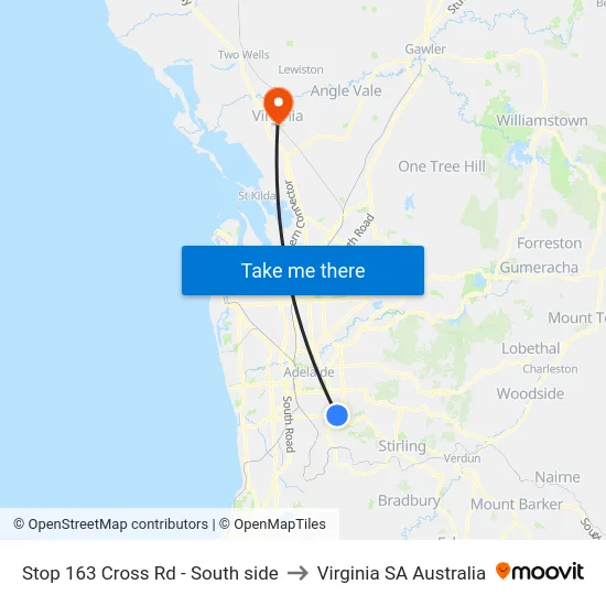 Stop 163 Cross Rd - South side to Virginia SA Australia map