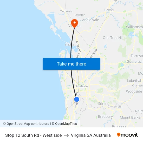 Stop 12 South Rd - West side to Virginia SA Australia map