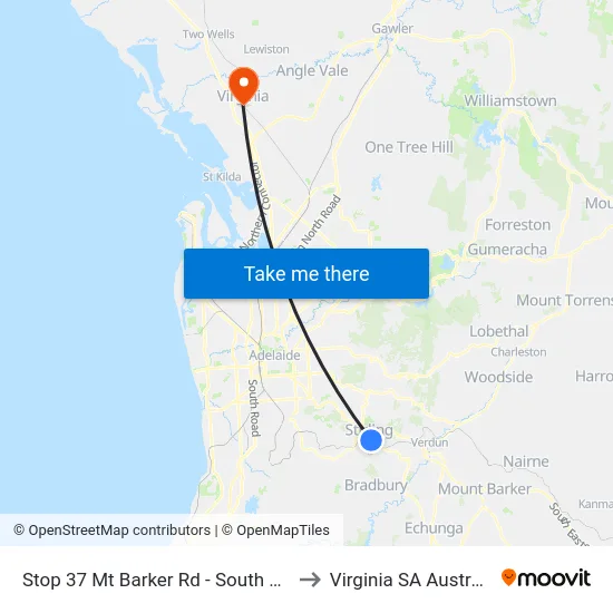 Stop 37 Mt Barker Rd - South side to Virginia SA Australia map