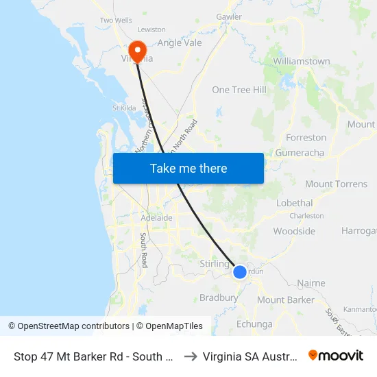 Stop 47 Mt Barker Rd - South side to Virginia SA Australia map