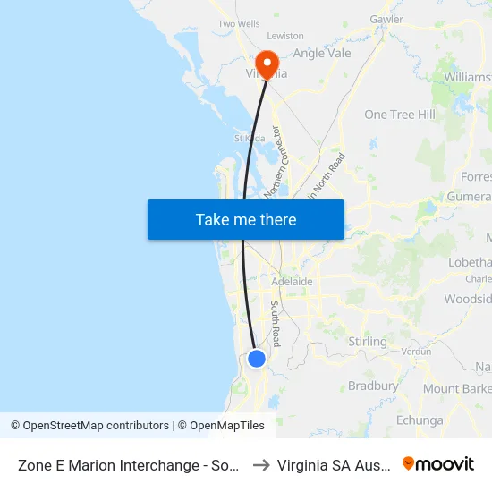 Zone E Marion Interchange - South side to Virginia SA Australia map