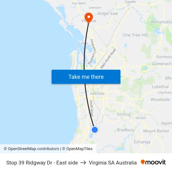 Stop 39 Ridgway Dr - East side to Virginia SA Australia map