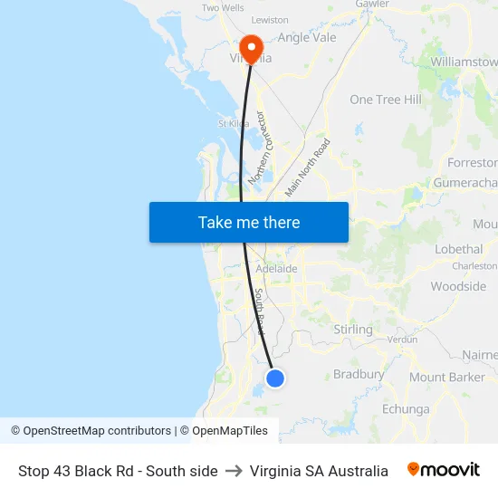 Stop 43 Black Rd - South side to Virginia SA Australia map