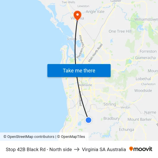 Stop 42B Black Rd - North side to Virginia SA Australia map