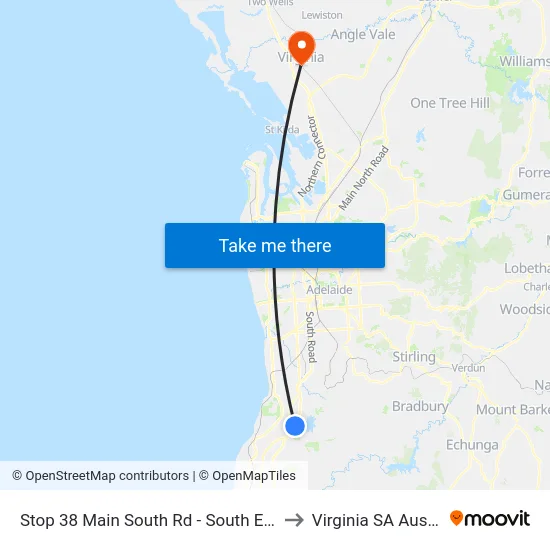 Stop 38 Main South Rd - South East side to Virginia SA Australia map
