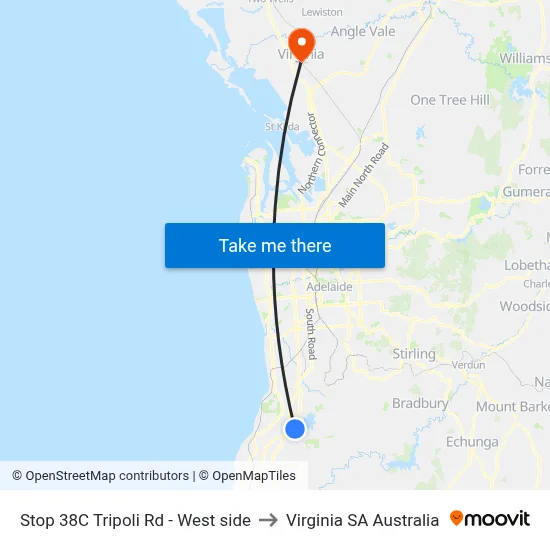 Stop 38C Tripoli Rd - West side to Virginia SA Australia map