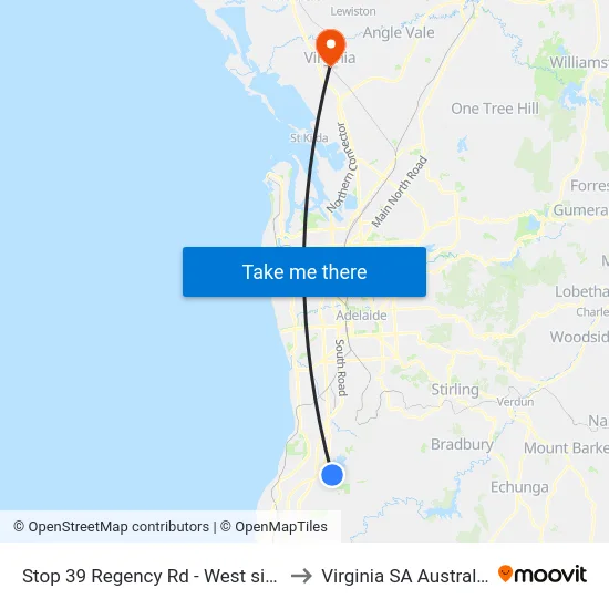 Stop 39 Regency Rd - West side to Virginia SA Australia map